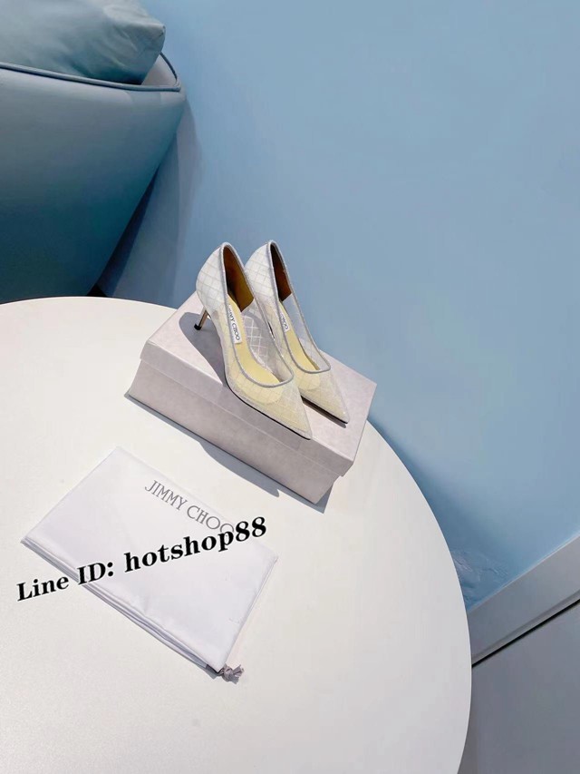 JIMMY CHOO高端女鞋晚宴鞋婚鞋 吉米周蕾絲電繡鑽系列新款高跟鞋 dx1405